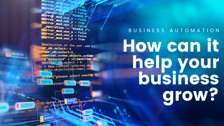 Programming code on a screen, representing business automation tools designed to streamline processes, improve efficiency, and drive business growth.