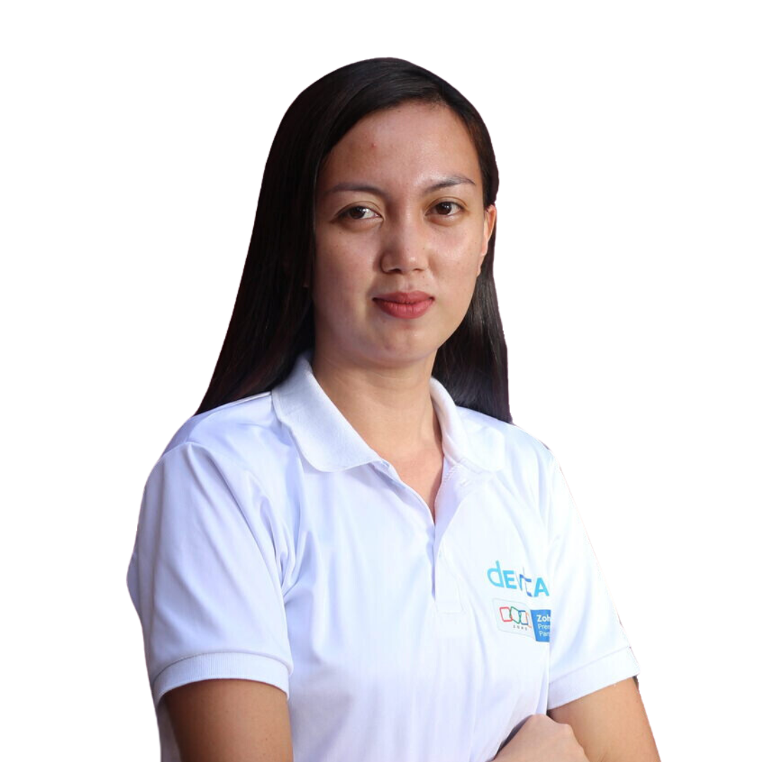 Devtac Team A portrait of a smiling woman with long dark hair, wearing a white polo shirt with a blue “Devtac” logo. She is facing the camera against a plain background.