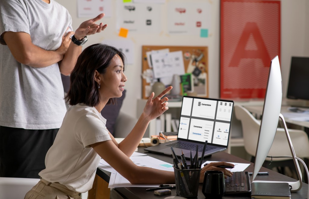 a team lead picking options for web design