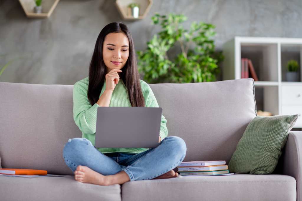  a professional woman working from home